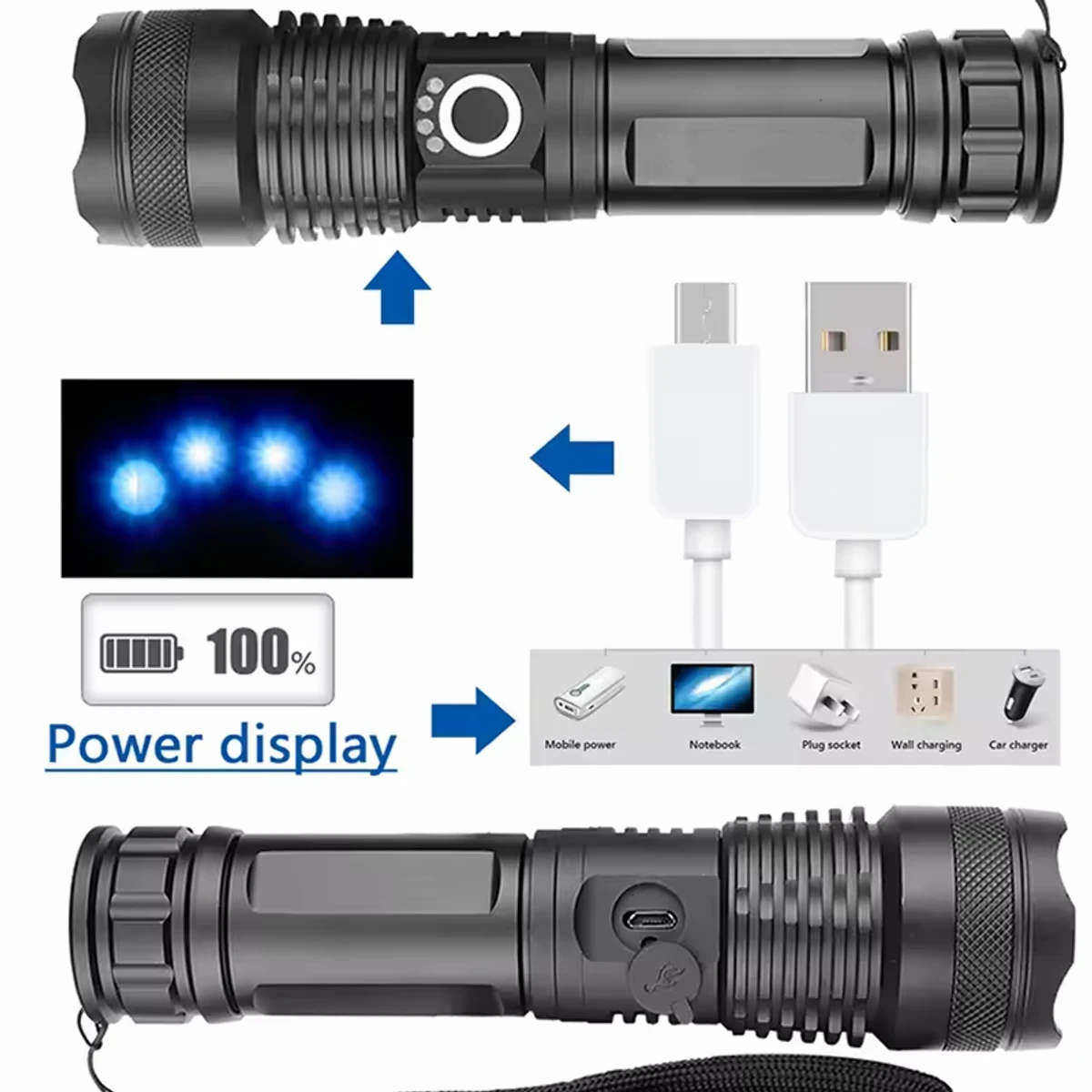 XHP50 Waterproof High Lumens LED Flashlight