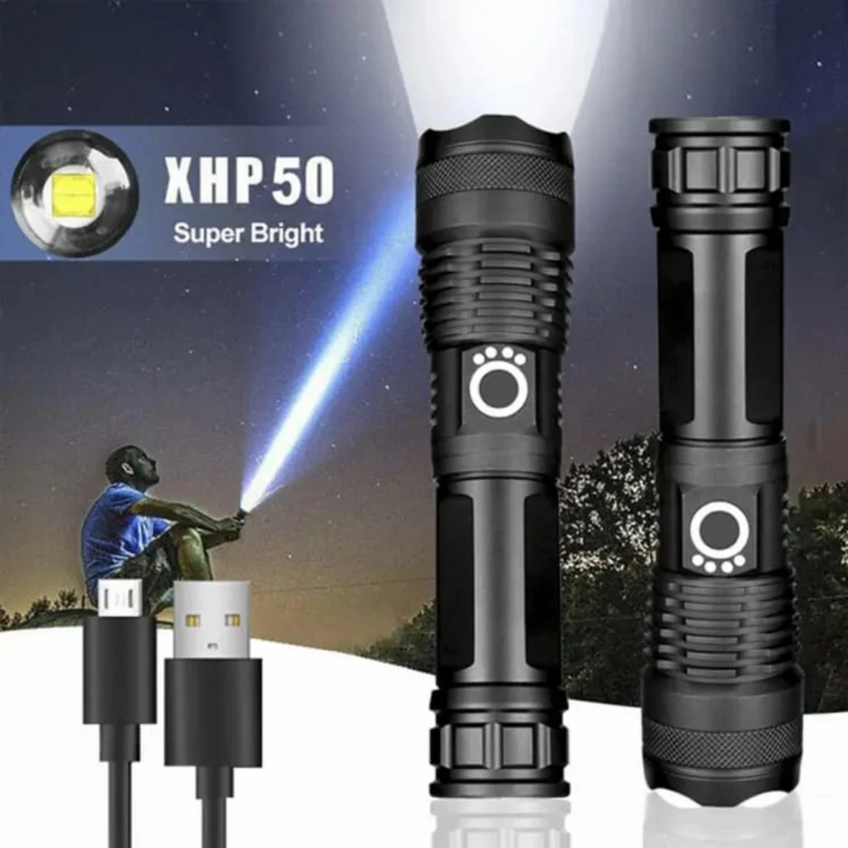 XHP50 Waterproof High Lumens LED Flashlight