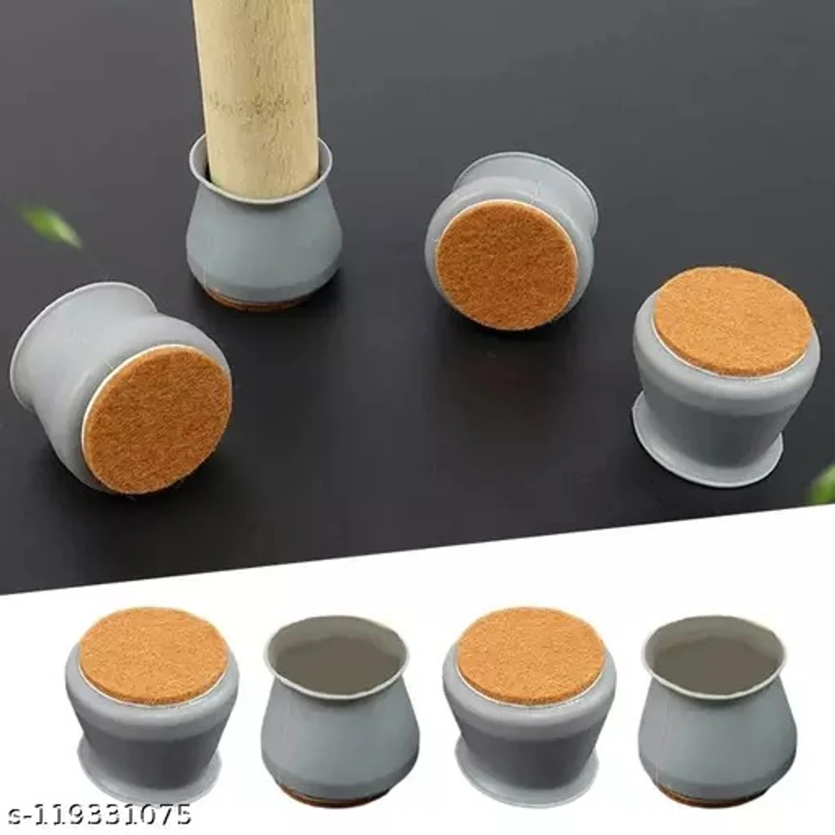 24 pcs Chair Leg Floor Protectors Felt Bottom Furniture Silicone Leg Caps, Chair Leg Covers to Reduce Noise, Easily Moving for Furniture Chair Feet,(Ash colour)